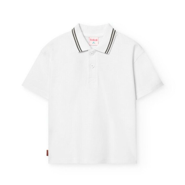 Μπλούζα αγόρι πόλο λευκή Boboli