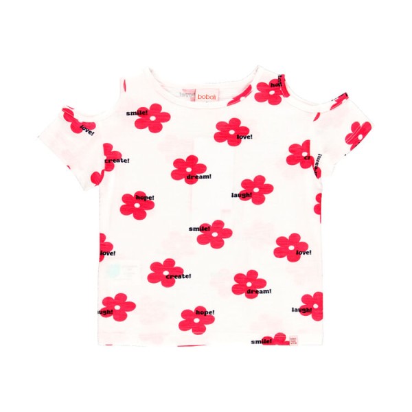 Μπλούζα κορίτσι λευκή με λουλούδια Boboli
