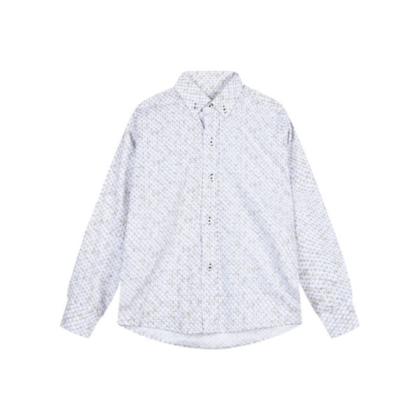 Εκρού πουκάμισο εμπριμέ με εκρού κουμπιά για αγόρι