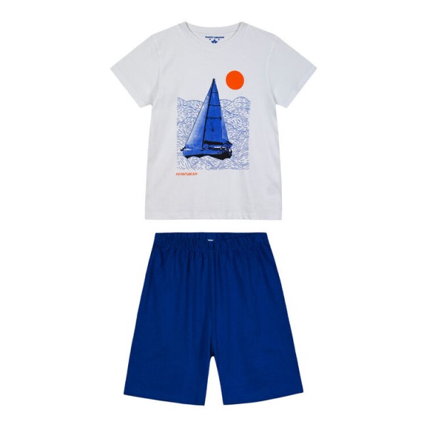 Πυζάμα αγόρι λευκή με μπλε Energiers