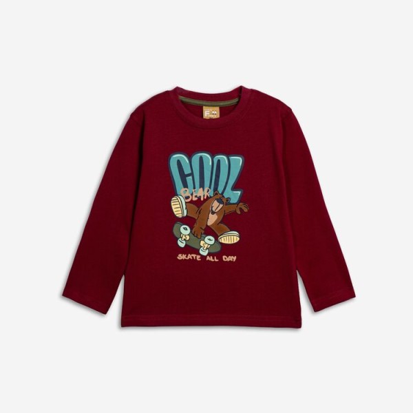 Μπλούζα λεπτή αγόρι μπορντό Funky