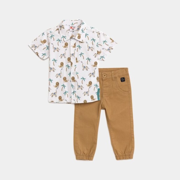 Σετ αγόρι πουκάμισο με παντελόνι cargo Funky