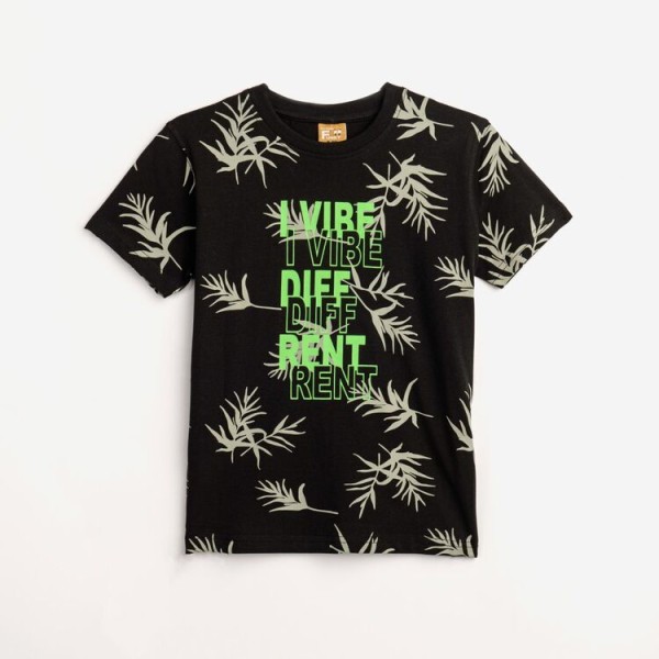 Μπλούζα αγόρι μαύρη με σχέδιο Funky