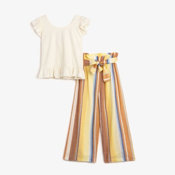 Σετ κορίτσι τοπάκι με παντελόνα ριγέ Funky