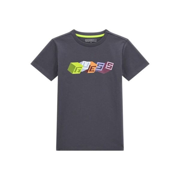 T-shirt με λογότυπο μπροστά Guess