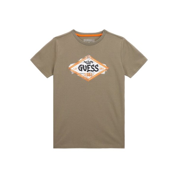 T-shirt με λογότυπο μπροστά Guess