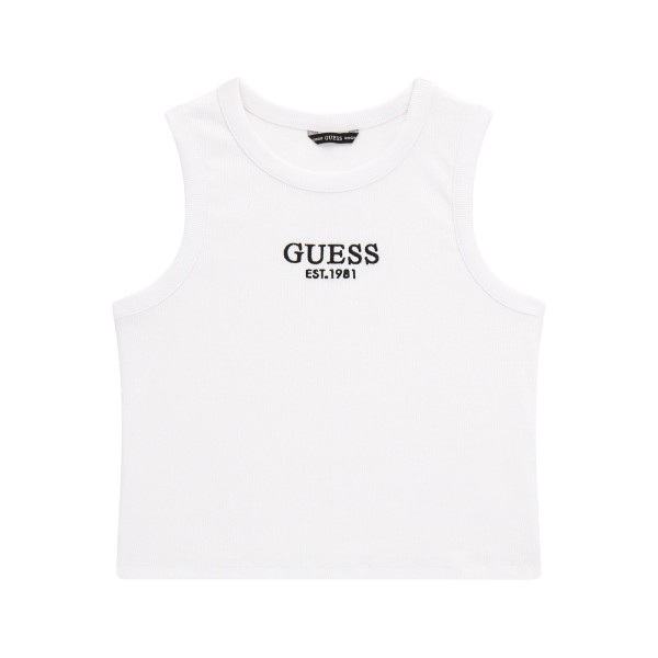 Τοπ αμάνικο κορίτσι λευκό Guess
