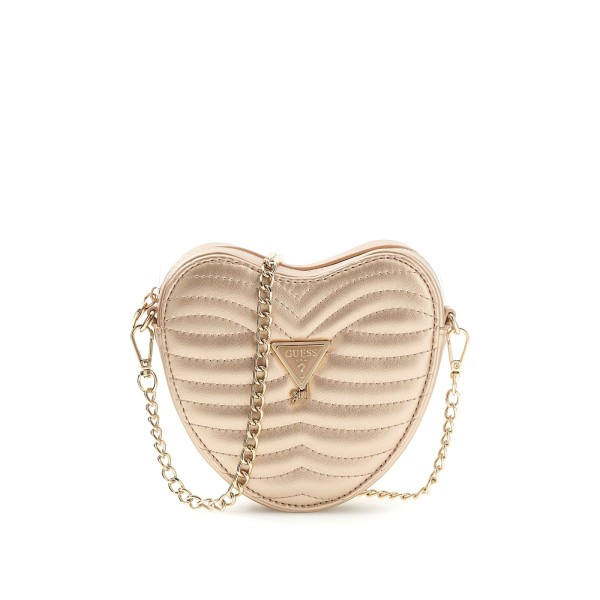 Τσάντα καρδιά χρυσή Guess
