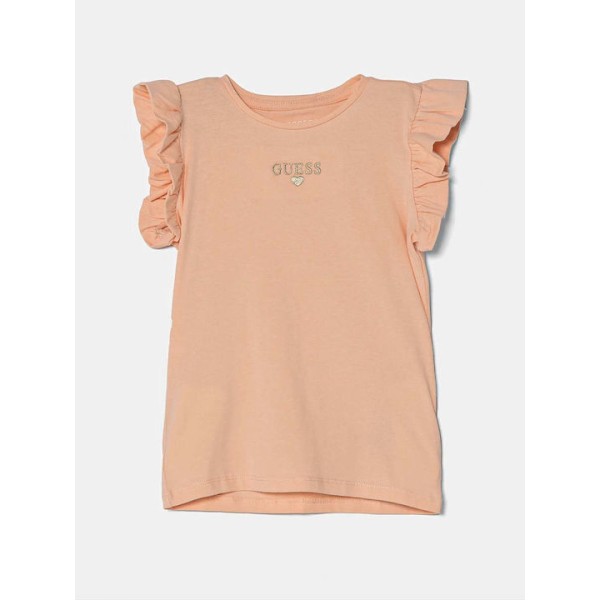 Μπλουζάκι σομόν με βολάν Guess