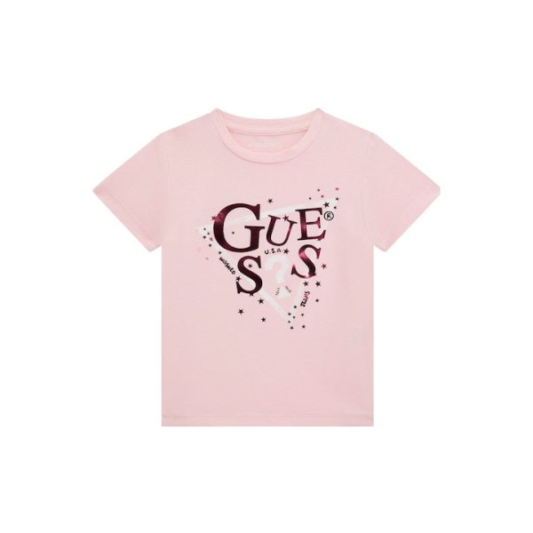 Μπλουζάκι με στάμπα ροζ Guess