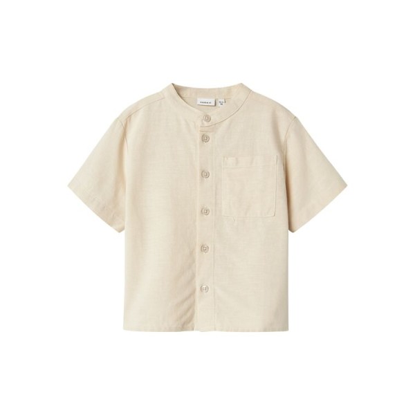Πουκάμισο αγόρι λινό μπεζ Name it