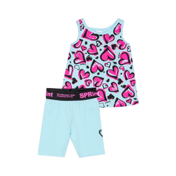 Σετ κορίτσι μπλούζα με ποδηλατικό κολάν Sprint