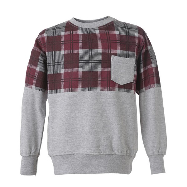 Μπλούζα φούτερ με καρό λεπτομέρειες